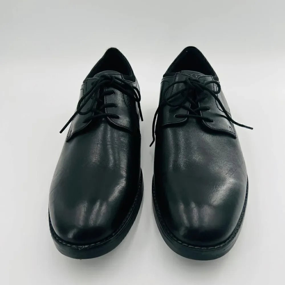 Rockport Trutrech Bryant Plain Toe Oxford Black Leather Shoe Size 11 NWOB